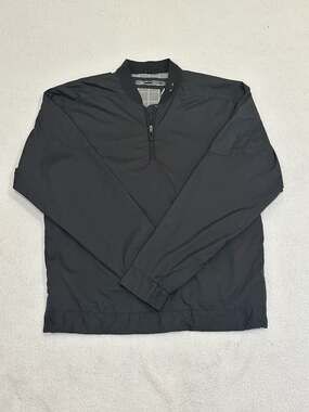 Oakley 1/4 Zip Pullover Windbreaker Jacket Black Size Small